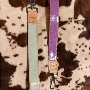 Consuela Glittery Purple and Cream Keychain Set